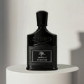 Creed Aventus Absolu eau de parfum in black glass bottle with textured cap – full-size bottle available at luxuryperfumesamples.com
