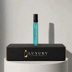 Louis Vuitton Afternoon Swim eau de toilette sample vial with black cap, displayed on Luxury Perfume Samples branded box – sample decant available at luxuryperfumesamples.com