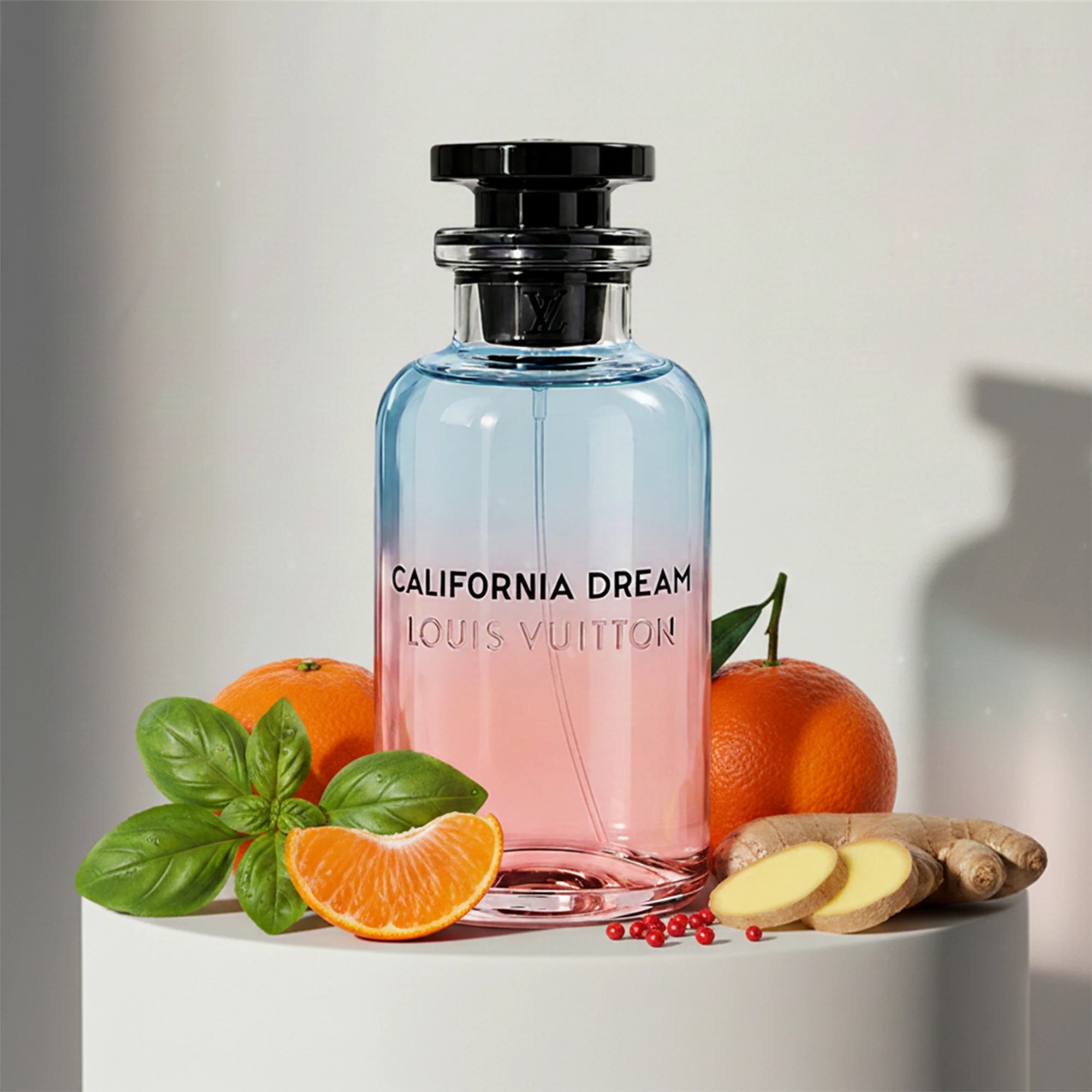 Louis Vuitton California Dream eau de parfum with orange, basil and ginger notes – available at luxuryperfumesamples.com

