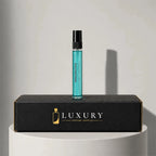Louis Vuitton Imagination eau de toilette sample vial in turquoise glass with black cap, presented in Luxury Perfume Samples packaging – sample decant available at luxuryperfumesamples.com