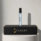 Louis Vuitton Météore eau de parfum sample vial, displayed on Luxury Perfume Samples branded box – sample decant available at luxuryperfumesamples.com