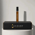 Louis Vuitton Ombre Nomade eau de parfum sample vial with black cap, displayed on Luxury Perfume Samples branded box – sample decant available at luxuryperfumesamples.com