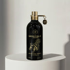 Montale Arabians Tonka eau de parfum in black glass bottle with gold cap and horse charm – full-size bottle available at luxuryperfumesamples.com
