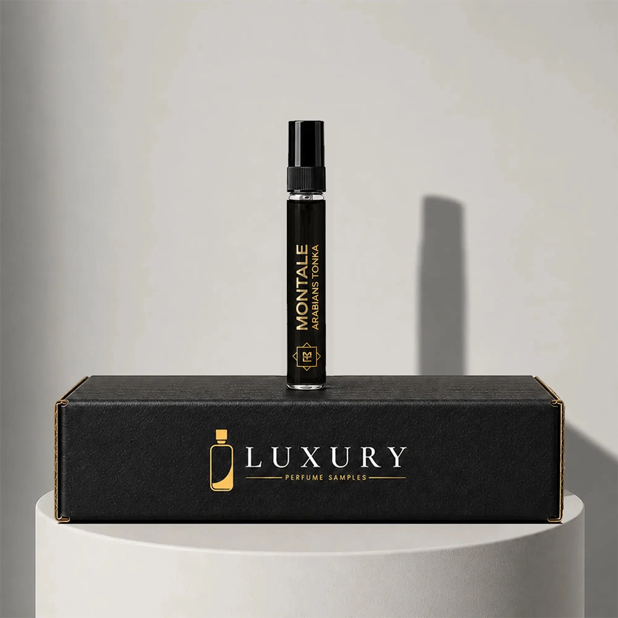 Montale Arabians Tonka eau de parfum sample vial, displayed on Luxury Perfume Samples branded box – sample decant available at luxuryperfumesamples.com