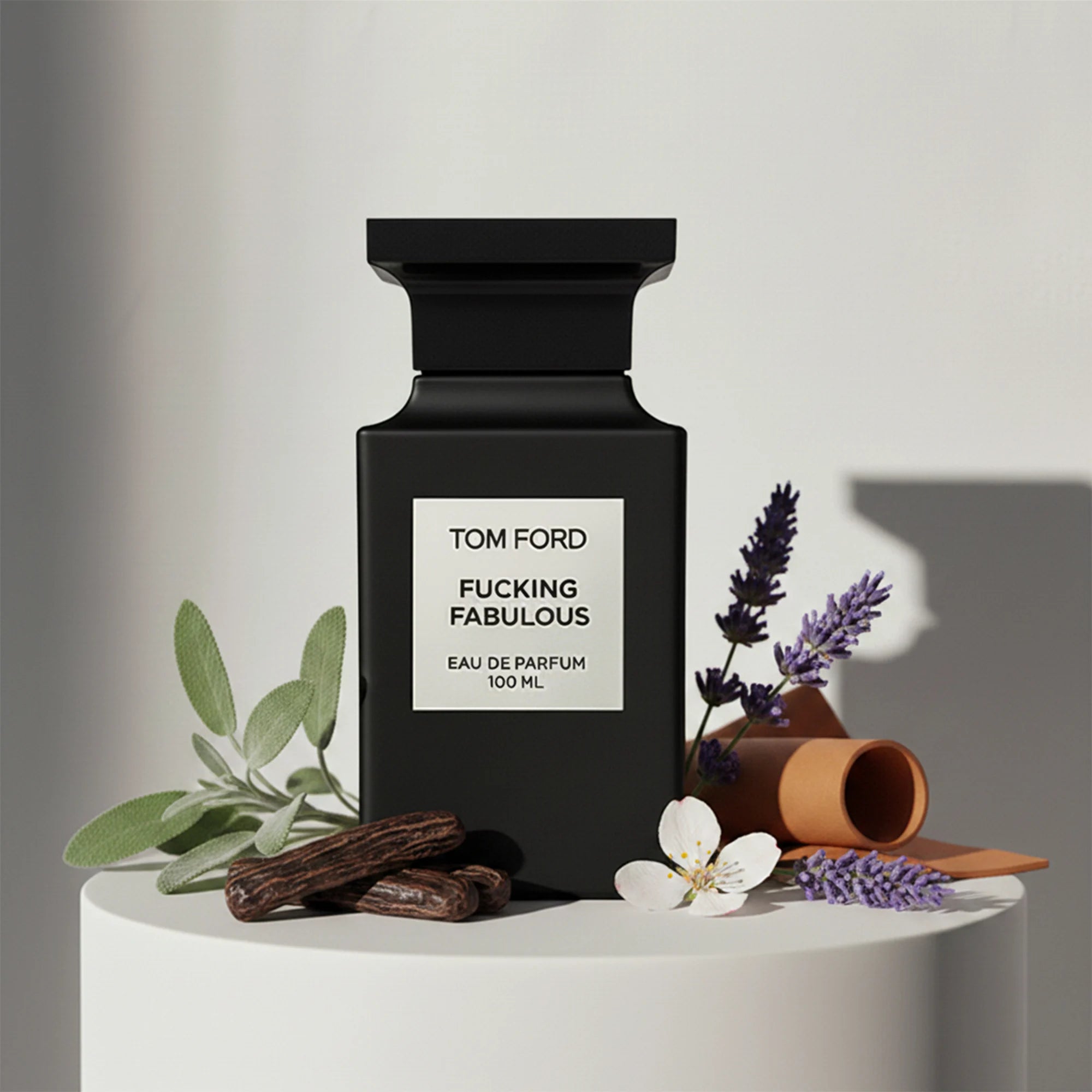 Tom Ford Fucking Fabulous eau de parfum with lavender, leather and licorice notes – available at luxuryperfumesamples.com
